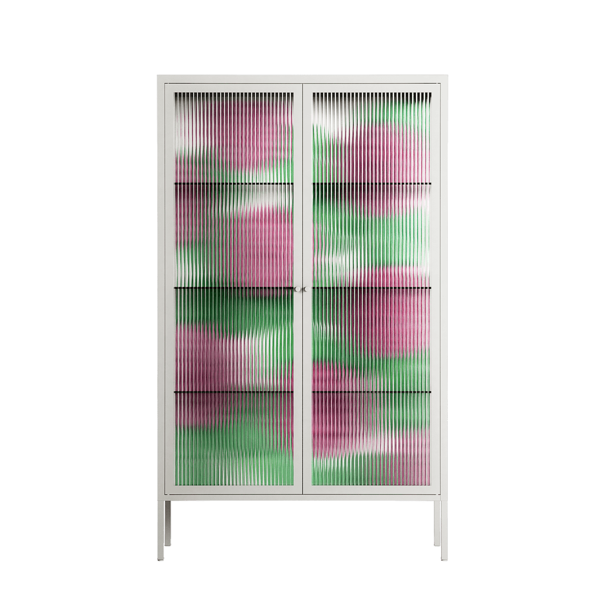 Pink Floras - Cabinet - Katie O’Shea - Chalk - Reeded glass