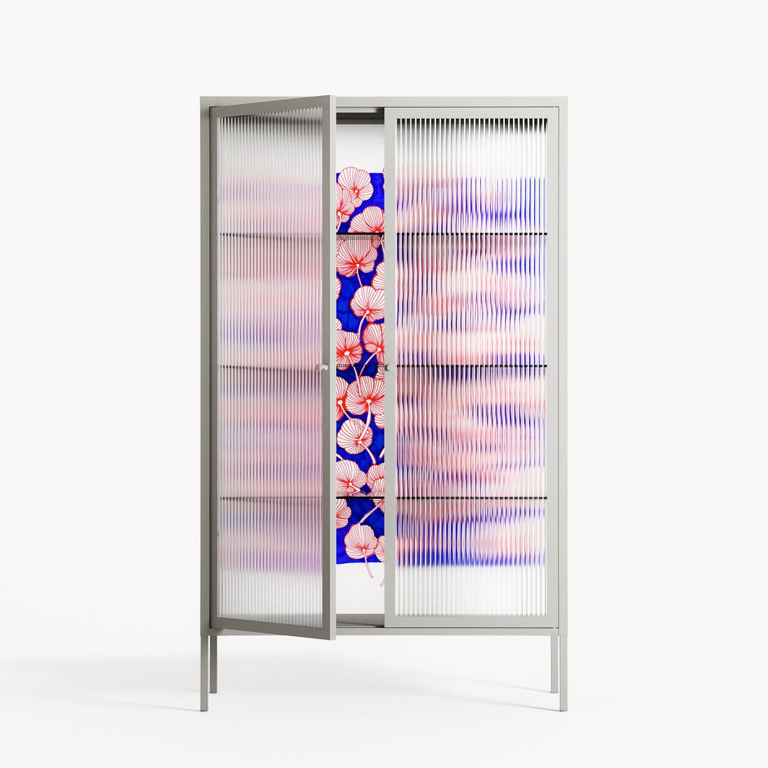 Redblooms - Cabinet - Katie O’Shea - Chalk - Reeded glass