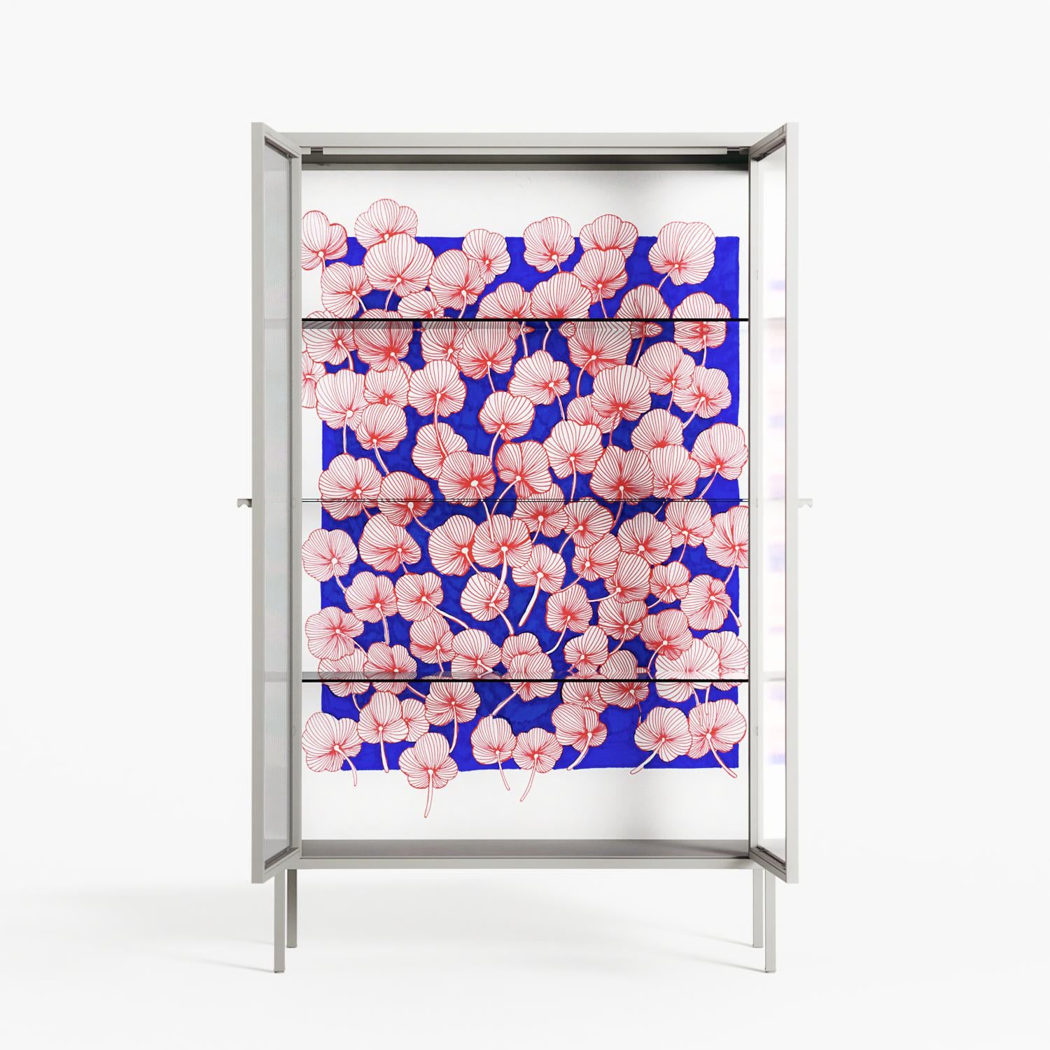 Redblooms - Cabinet - Katie O’Shea - Chalk - Reeded glass