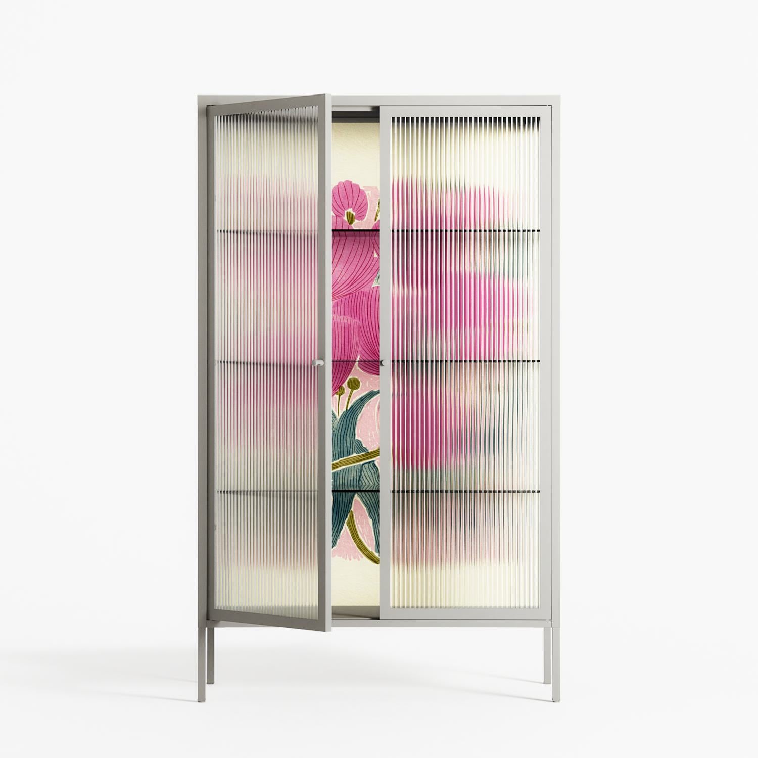Tulips - Cabinet - Katie O’Shea - Chalk - Reeded glass
