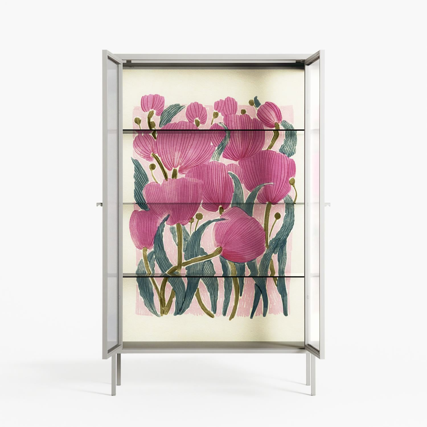 Tulips - Cabinet - Katie O’Shea - Chalk - Reeded glass