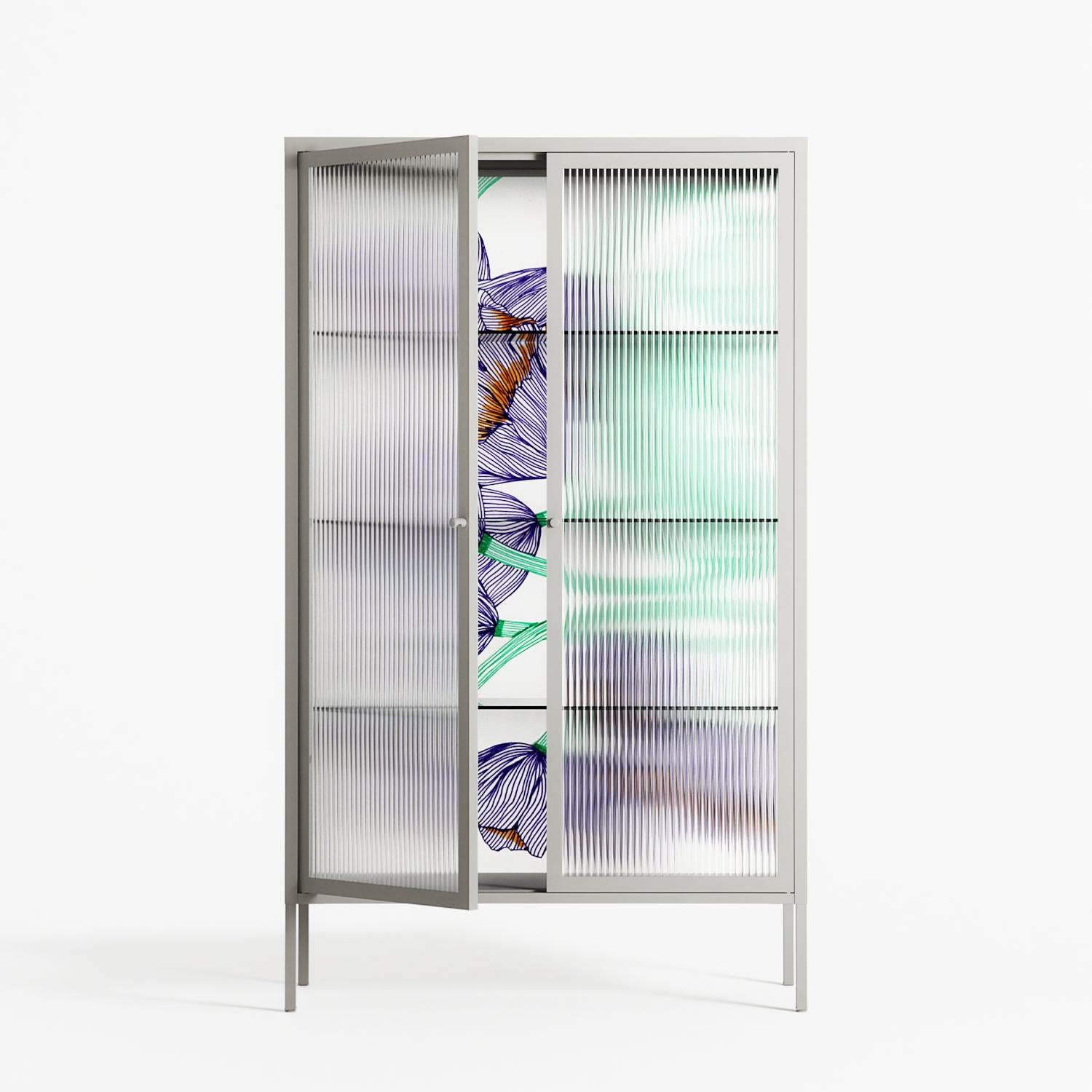 Tulips Purple - Cabinet - Katie O’Shea - Chalk - Reeded glass