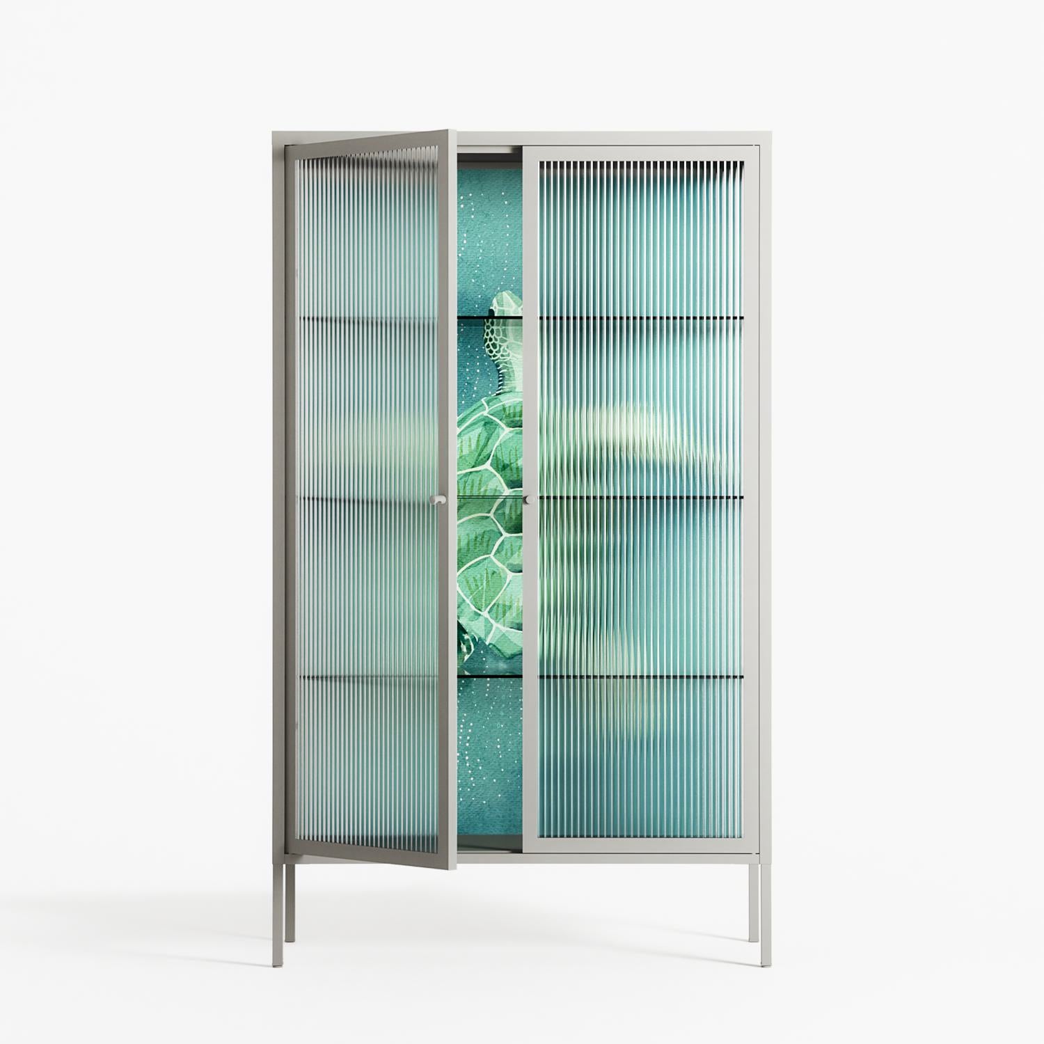 Turtle Without Kelp - Cabinet - Katie O’Shea - Chalk - Reeded glass