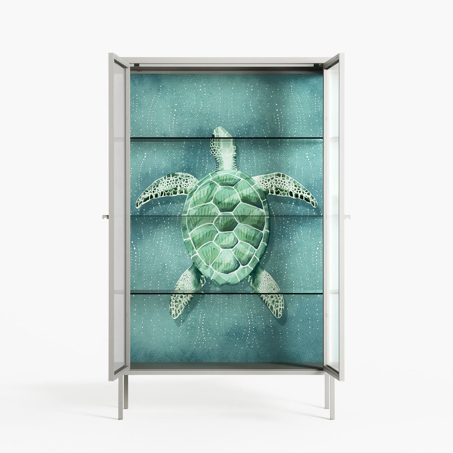 Turtle Without Kelp - Cabinet - Katie O’Shea - Chalk - Reeded glass