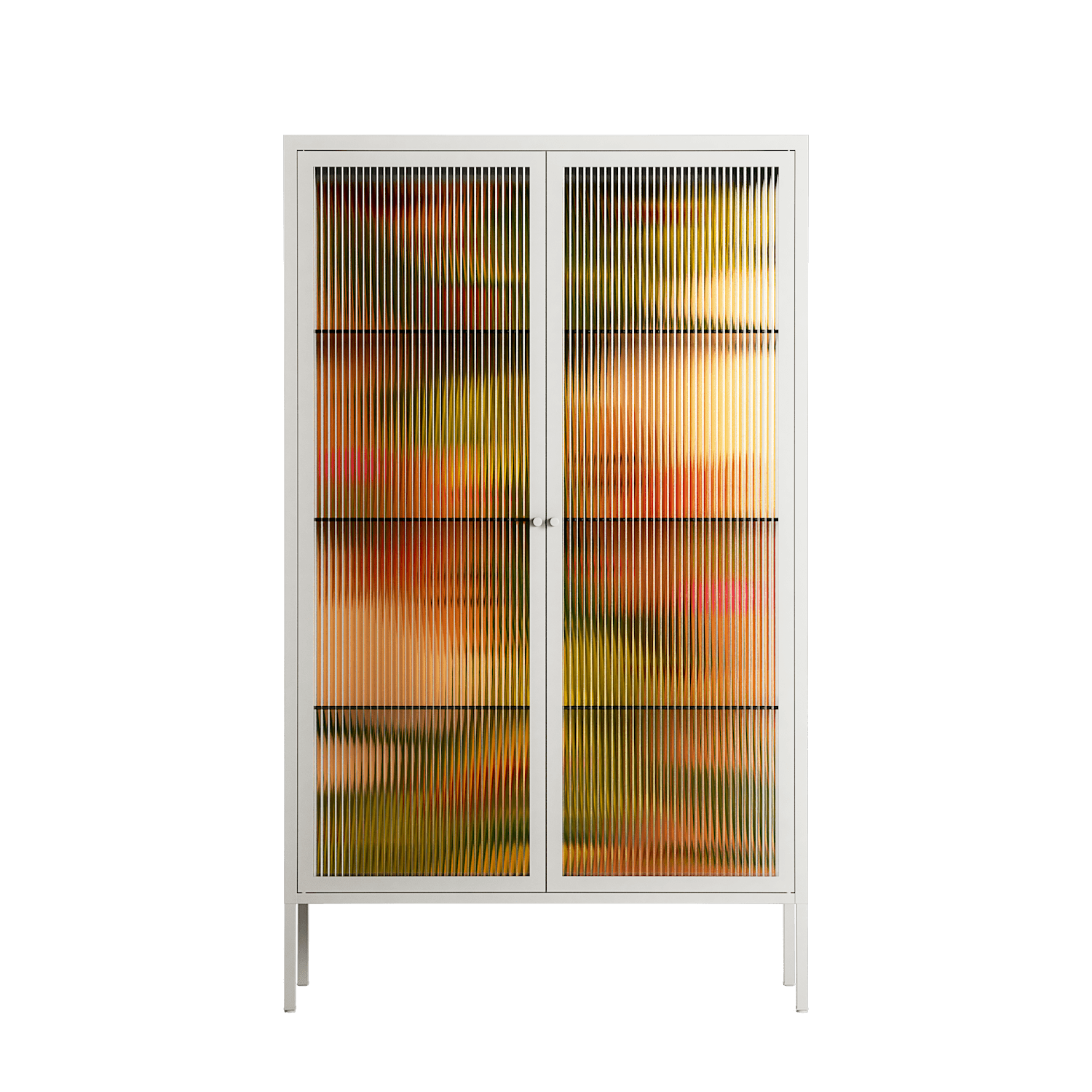 Twins - Cabinet - Raissa Oltmanns - Chalk - Reeded glass