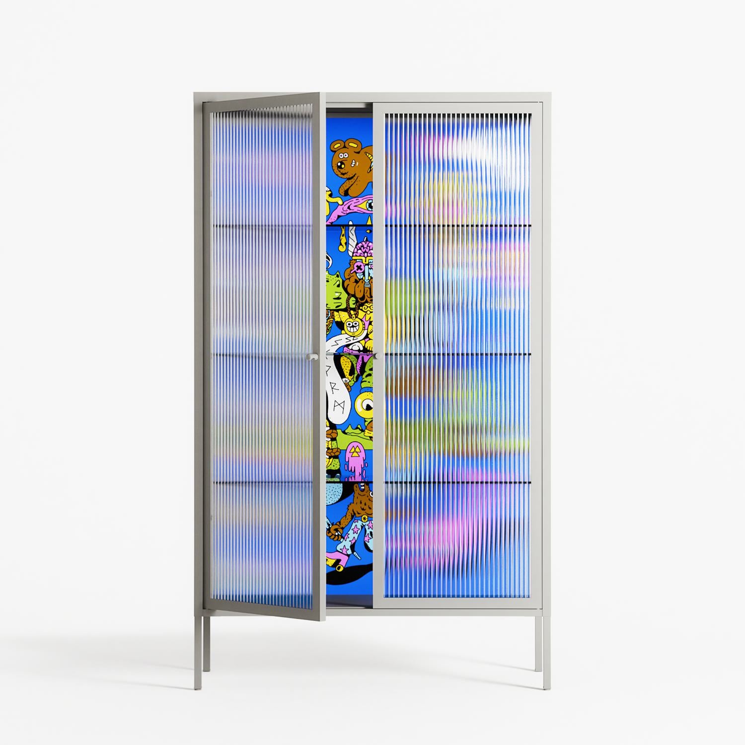 Odin - Cabinet - Cezar Berje - Chalk - Reeded glass