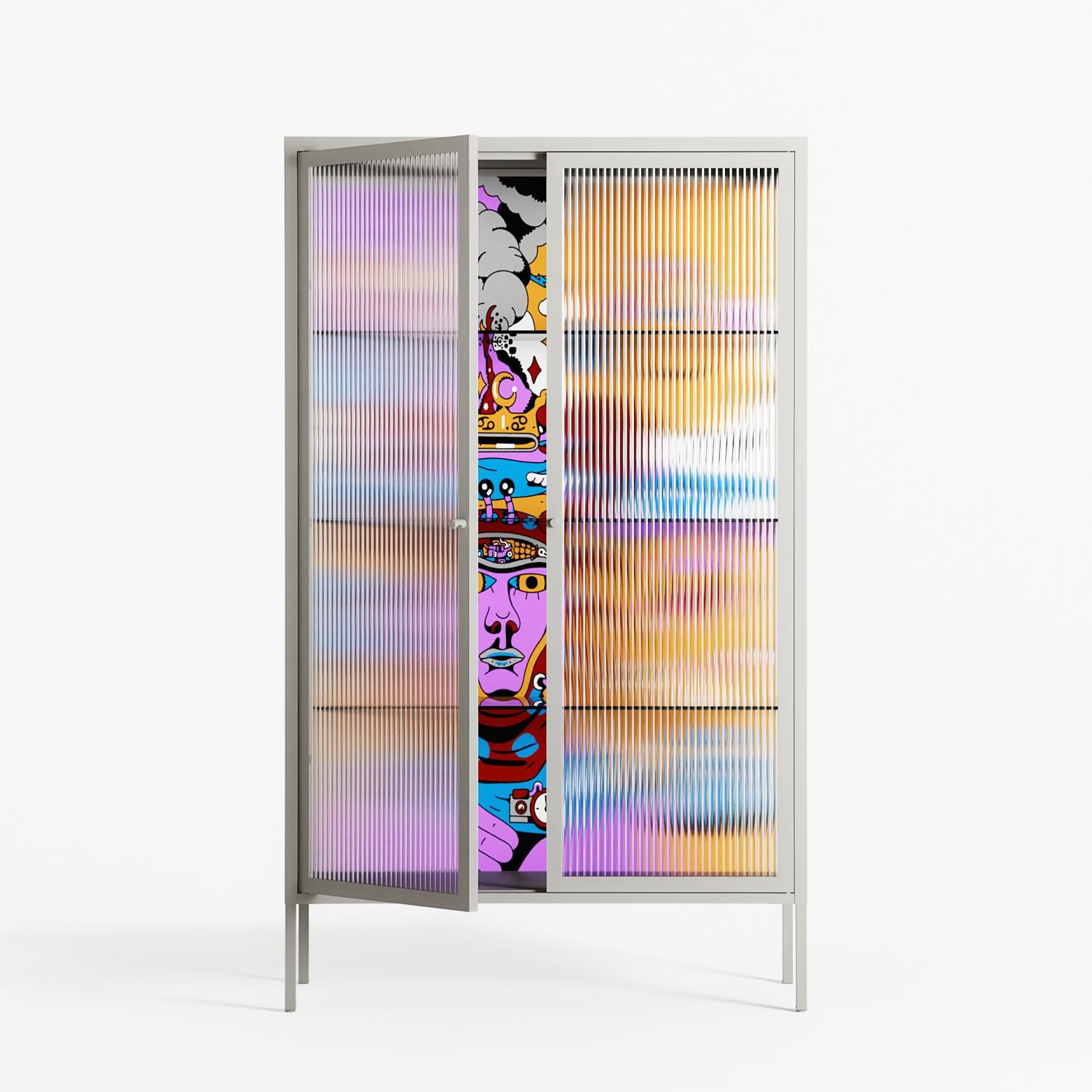 Solar Cancer - Cabinet - Cezar Berje - Chalk - Reeded glass