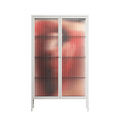 Red 2 - Cabinet - Nadia Ryder - Chalk - Reeded glass