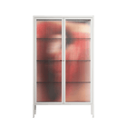 Red 2 - Cabinet - Nadia Ryder - Chalk - Reeded glass