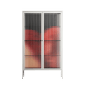 Red 3 - Cabinet - Nadia Ryder - Chalk - Reeded glass