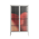 Red 3 - Cabinet - Nadia Ryder - Chalk - Reeded glass