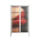 Red 4 - Cabinet - Nadia Ryder - Chalk - Reeded glass
