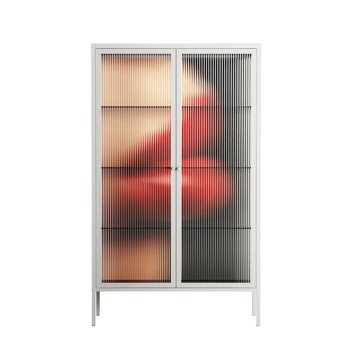 Red 4 - Cabinet - Nadia Ryder - Chalk - Reeded glass