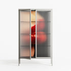 Red 4 - Cabinet - Nadia Ryder - Chalk - Reeded glass