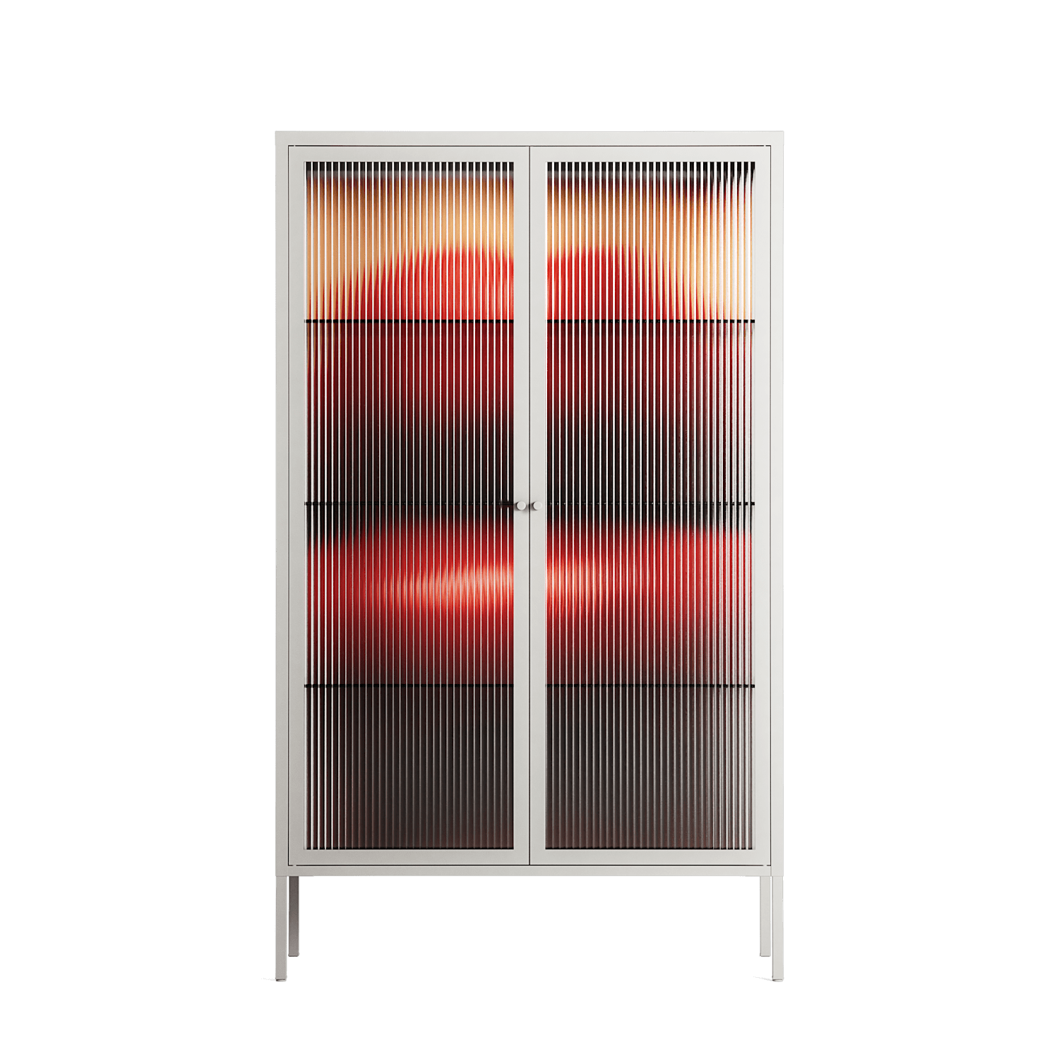 Red - Cabinet - Nadia Ryder - Chalk - Reeded glass