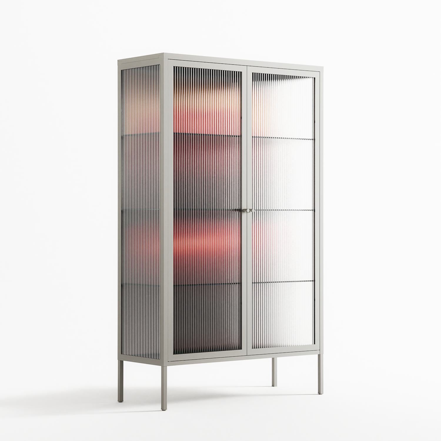 Red - Cabinet - Nadia Ryder - Chalk - Reeded glass