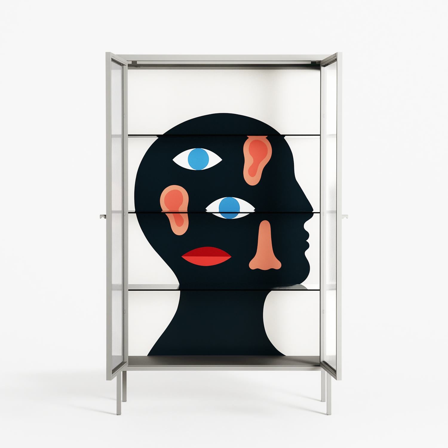 Désordre_Intérieur - Cabinet - David Vanadia - Chalk - Reeded glass