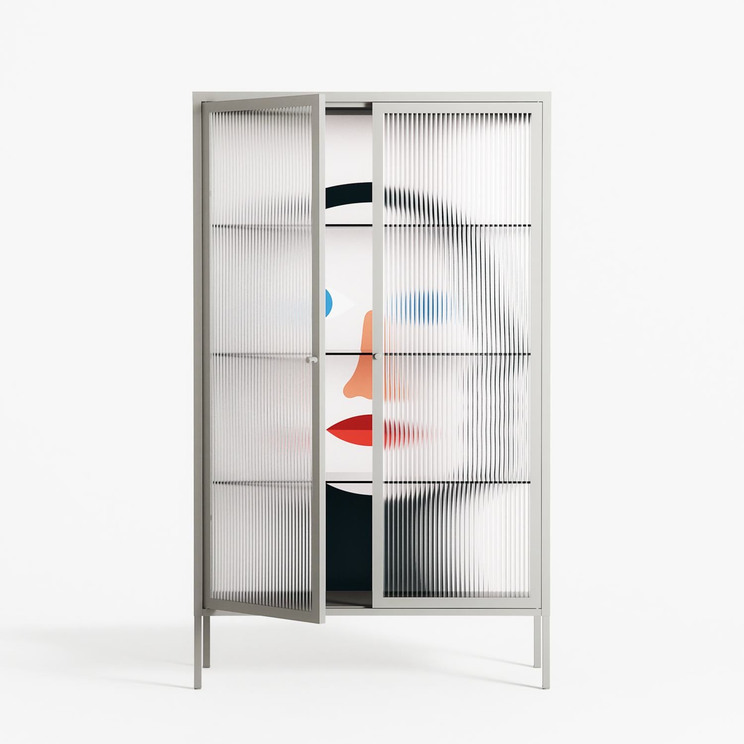En_Suspend - Cabinet - David Vanadia - Chalk - Reeded glass