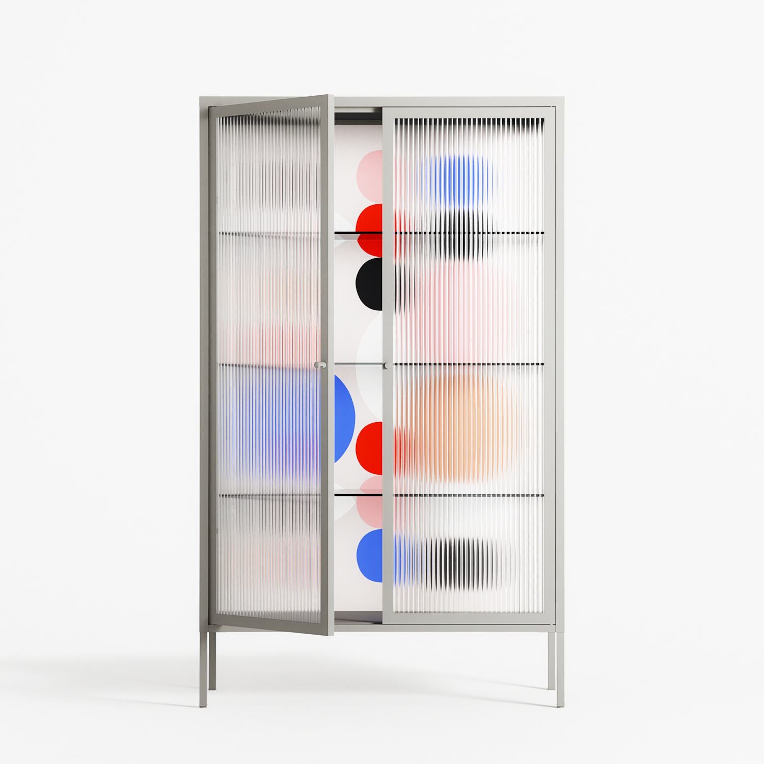 Pattern - Cabinet - David Vanadia - Chalk - Reeded glass