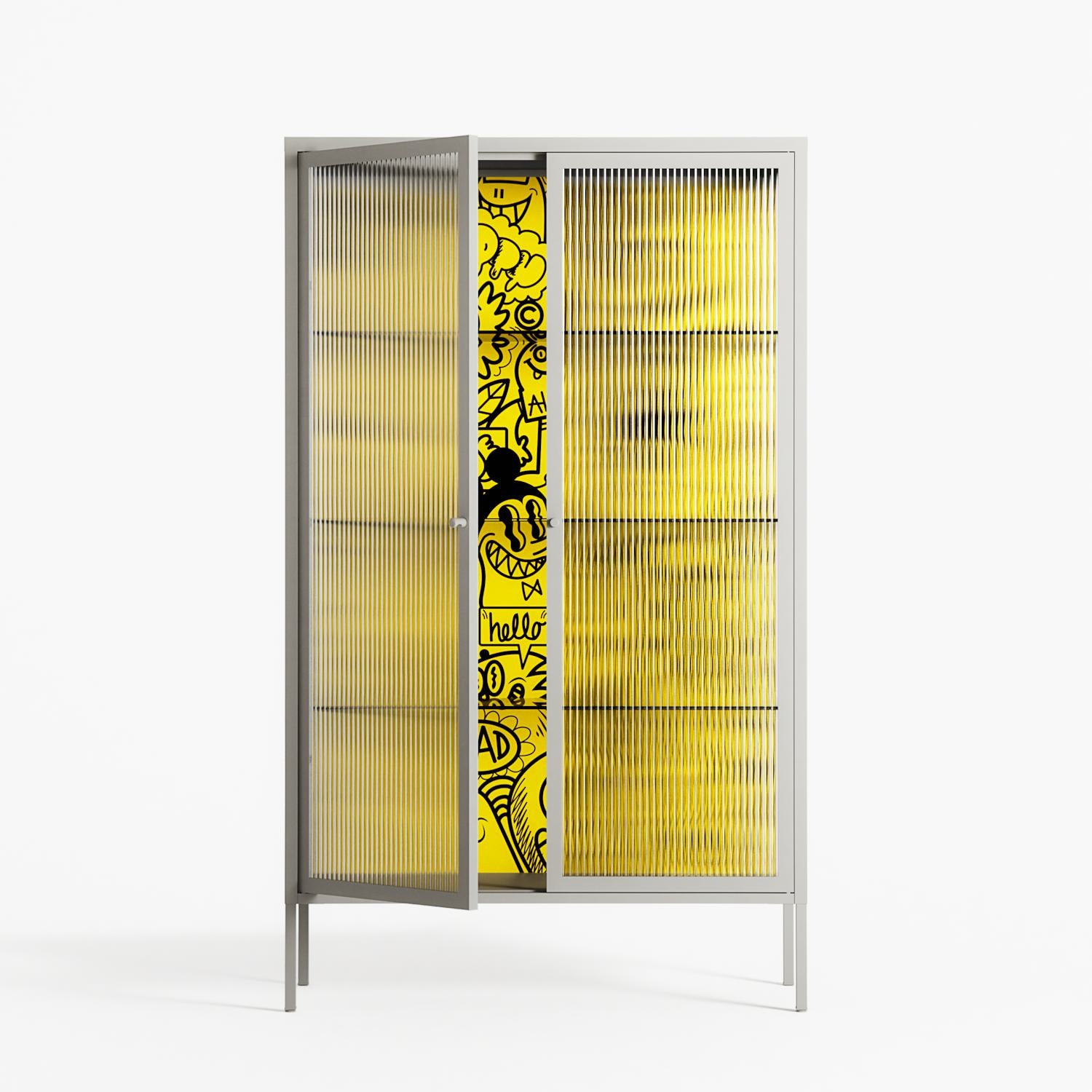 What a Mess - Cabinet - Craig Watkins - Chalk - Reeded glass