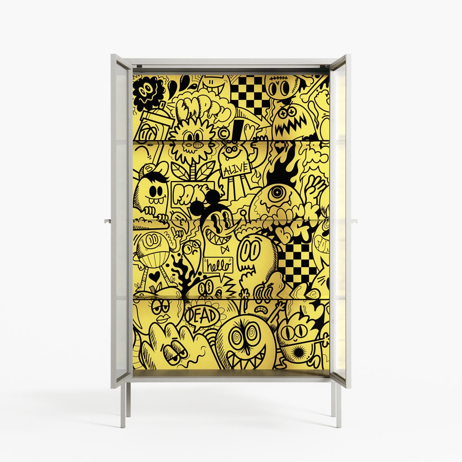 What a Mess - Cabinet - Craig Watkins - Chalk - Reeded glass
