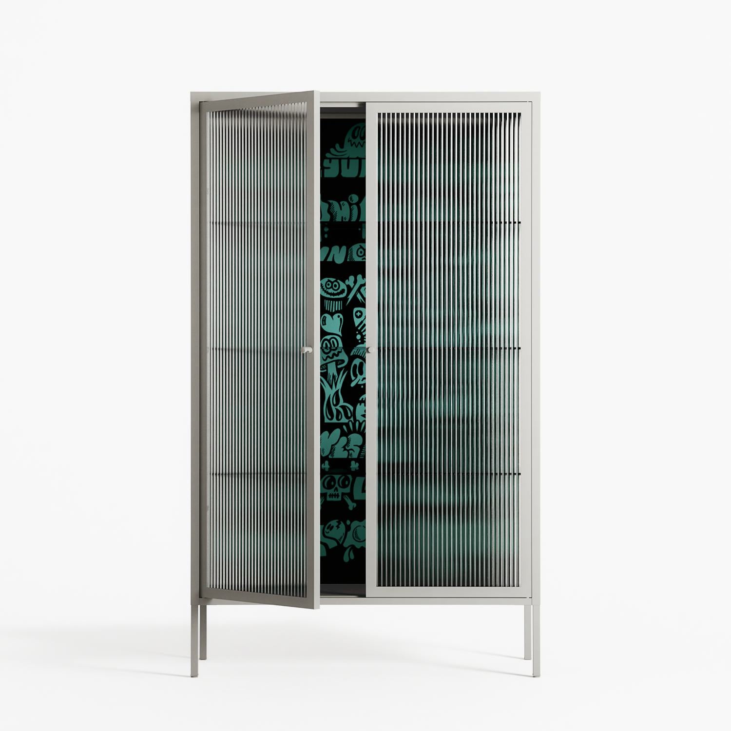 Optical Delusion - Cabinet - Craig Watkins - Chalk - Reeded glass