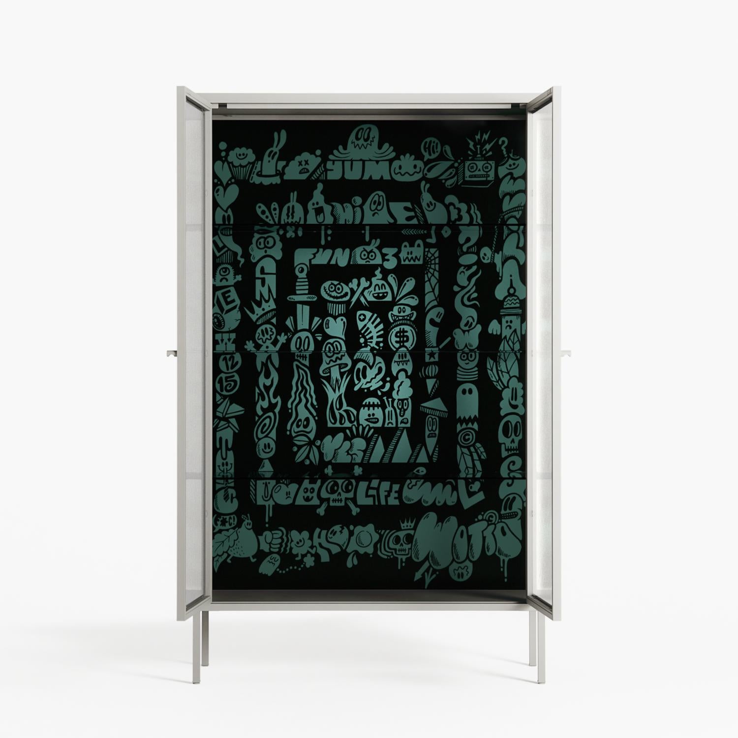Optical Delusion - Cabinet - Craig Watkins - Chalk - Reeded glass