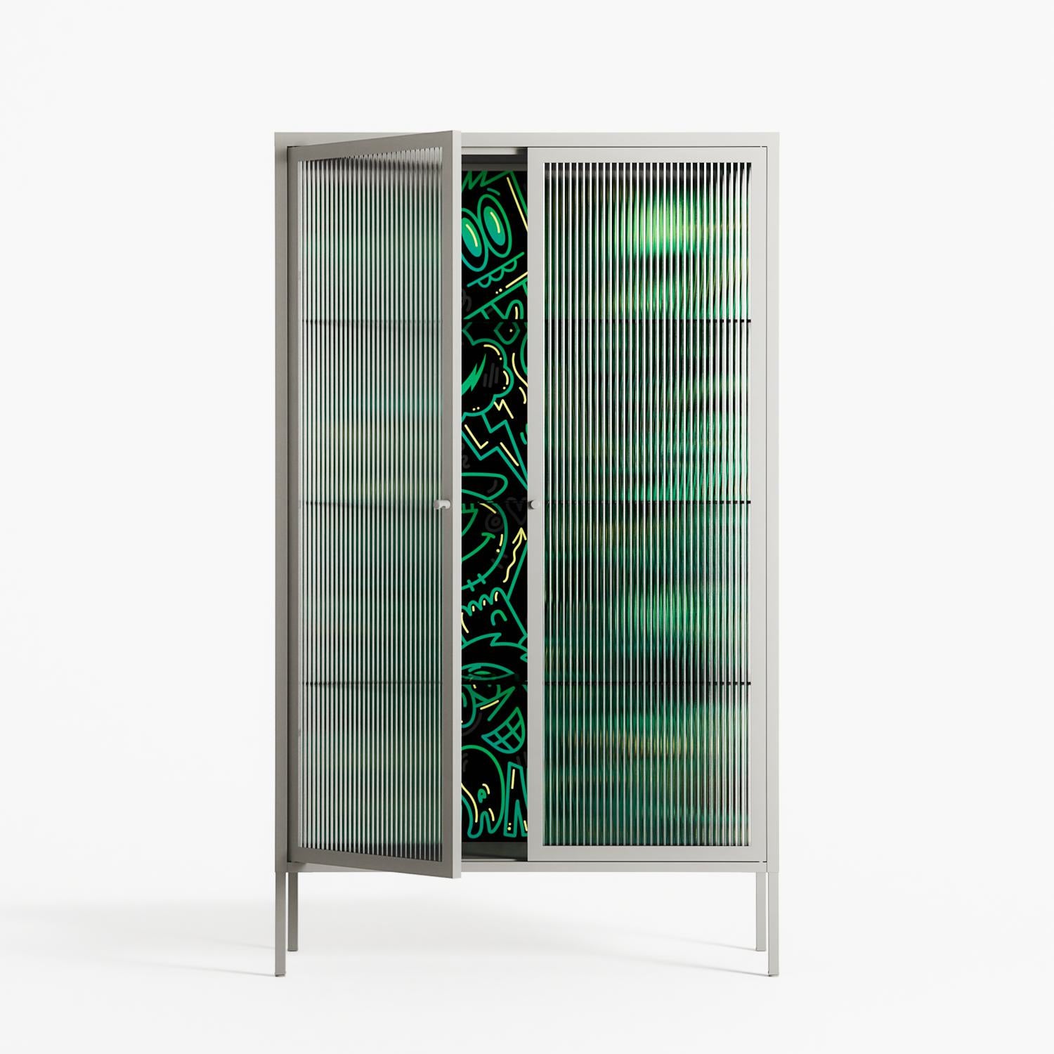 Thankful - Cabinet - Craig Watkins - Chalk - Reeded glass