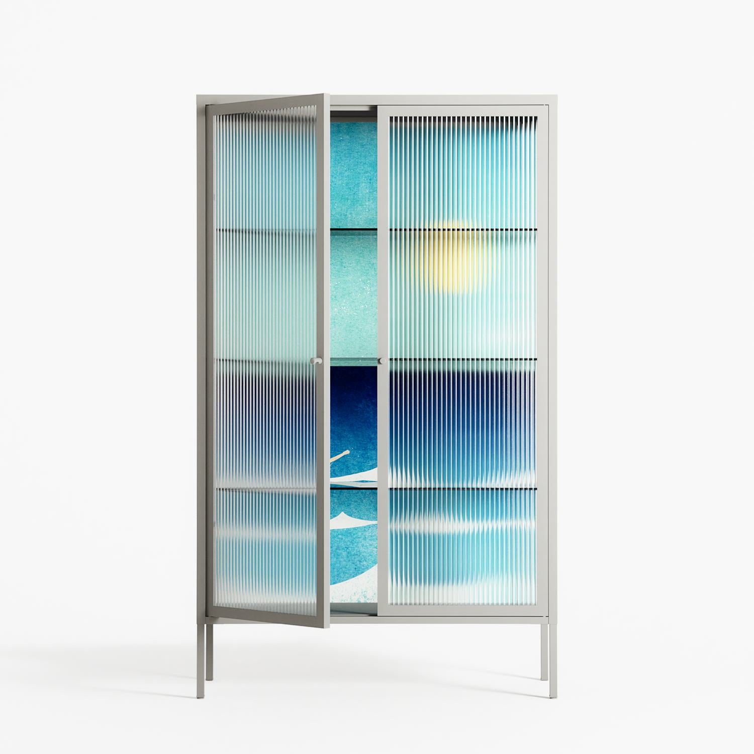 Sea Swim - Cabinet - Henry Rivers - Chalk - Reeded glass