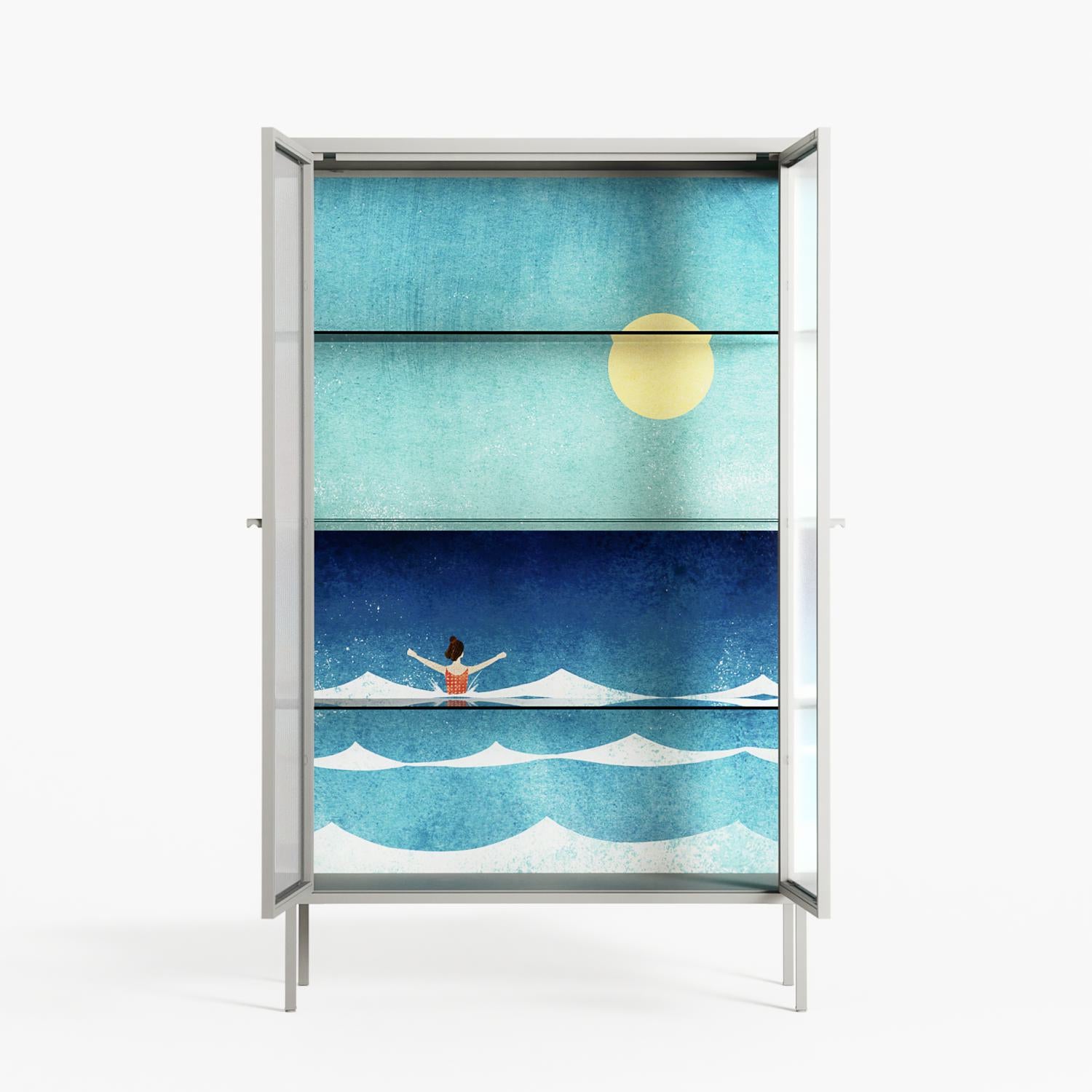Sea Swim - Cabinet - Henry Rivers - Chalk - Reeded glass