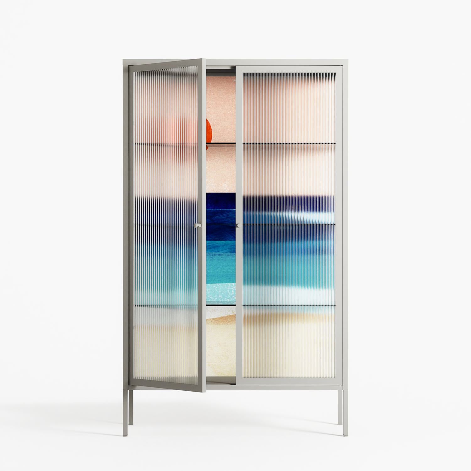 The Wave - Cabinet - Henry Rivers - Chalk - Reeded glass