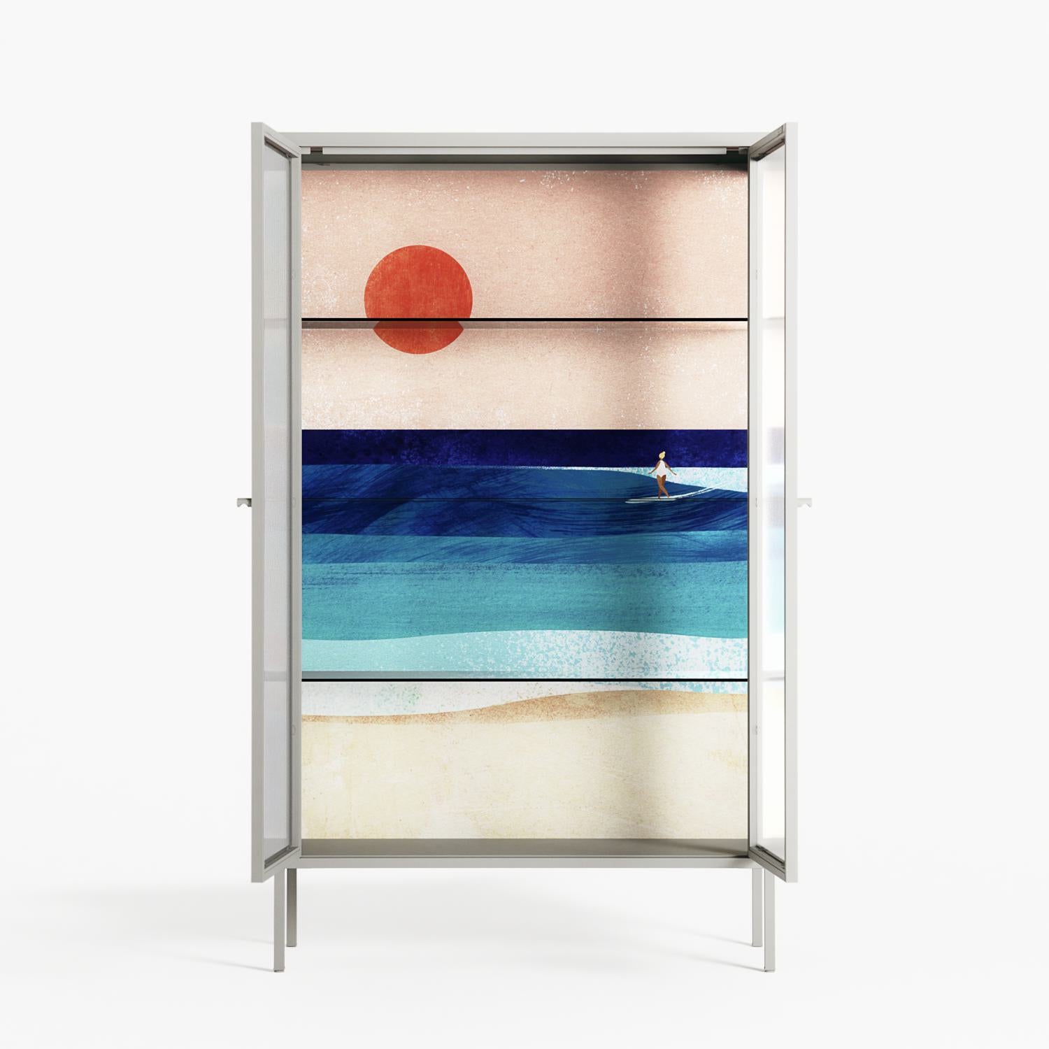 The Wave - Cabinet - Henry Rivers - Chalk - Reeded glass