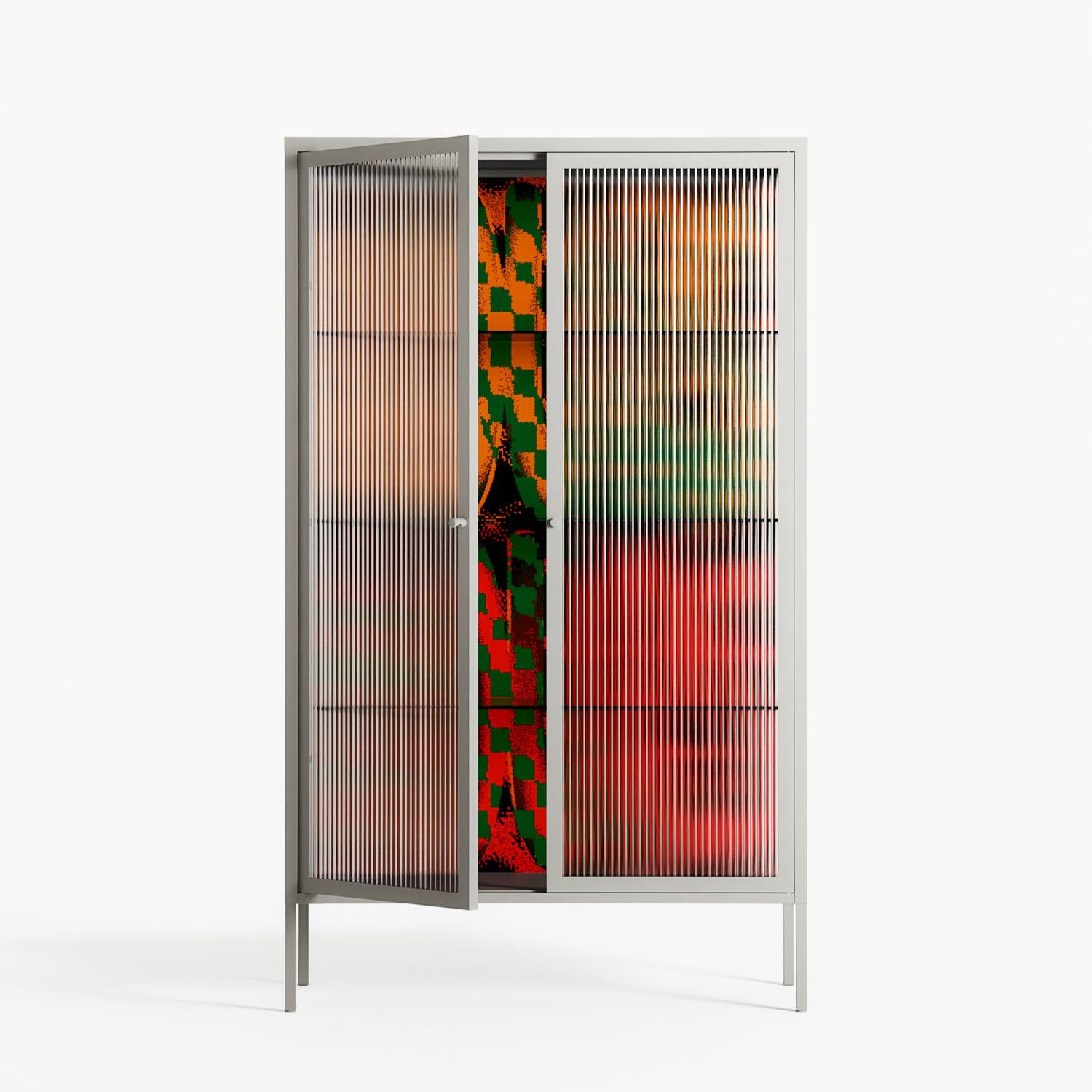 Hours - Cabinet - Oluwasheyi Adebayo - Chalk - Reeded glass