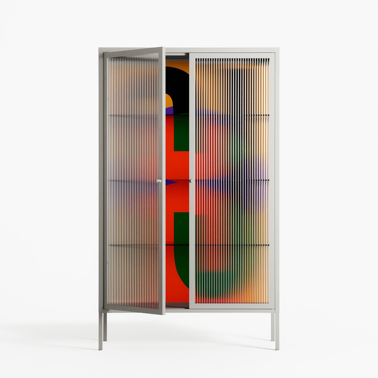 JJ - Cabinet - Oluwasheyi Adebayo - Chalk - Reeded glass