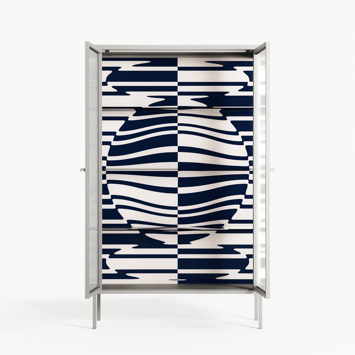 Wave Lens - Cabinet - Oluwasheyi Adebayo - Chalk - Reeded glass