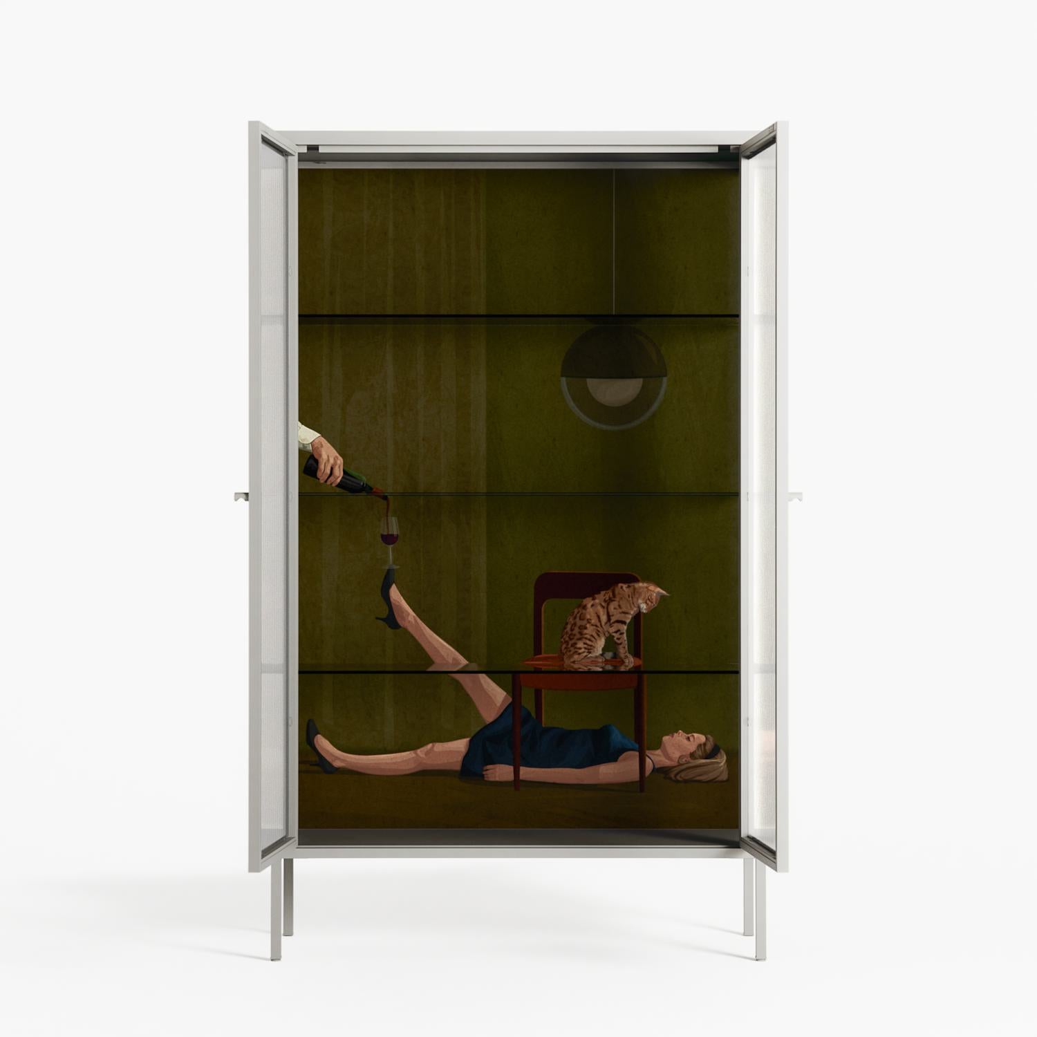 Friday Night Rituals - Cabinet - Kristin Eriksson - Chalk - Reeded glass