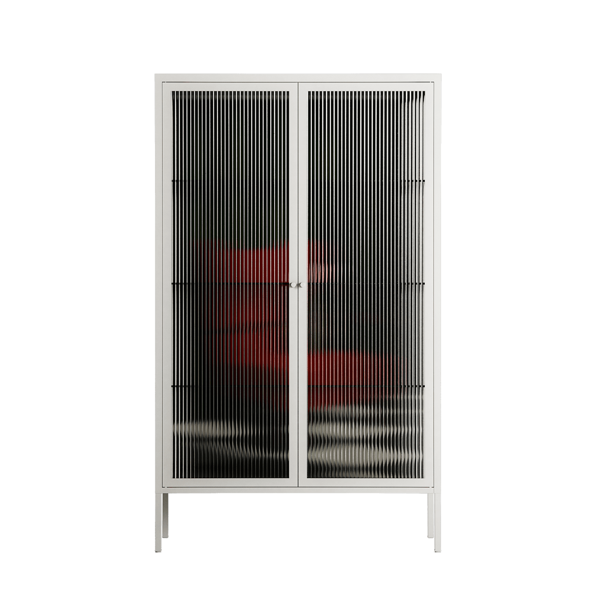 The Man Behind The Curtain - Cabinet - Kristin Eriksson - Chalk - Reeded glass