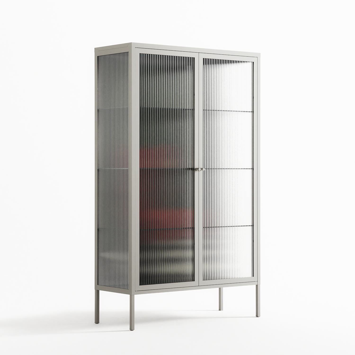 The Man Behind The Curtain - Cabinet - Kristin Eriksson - Chalk - Reeded glass