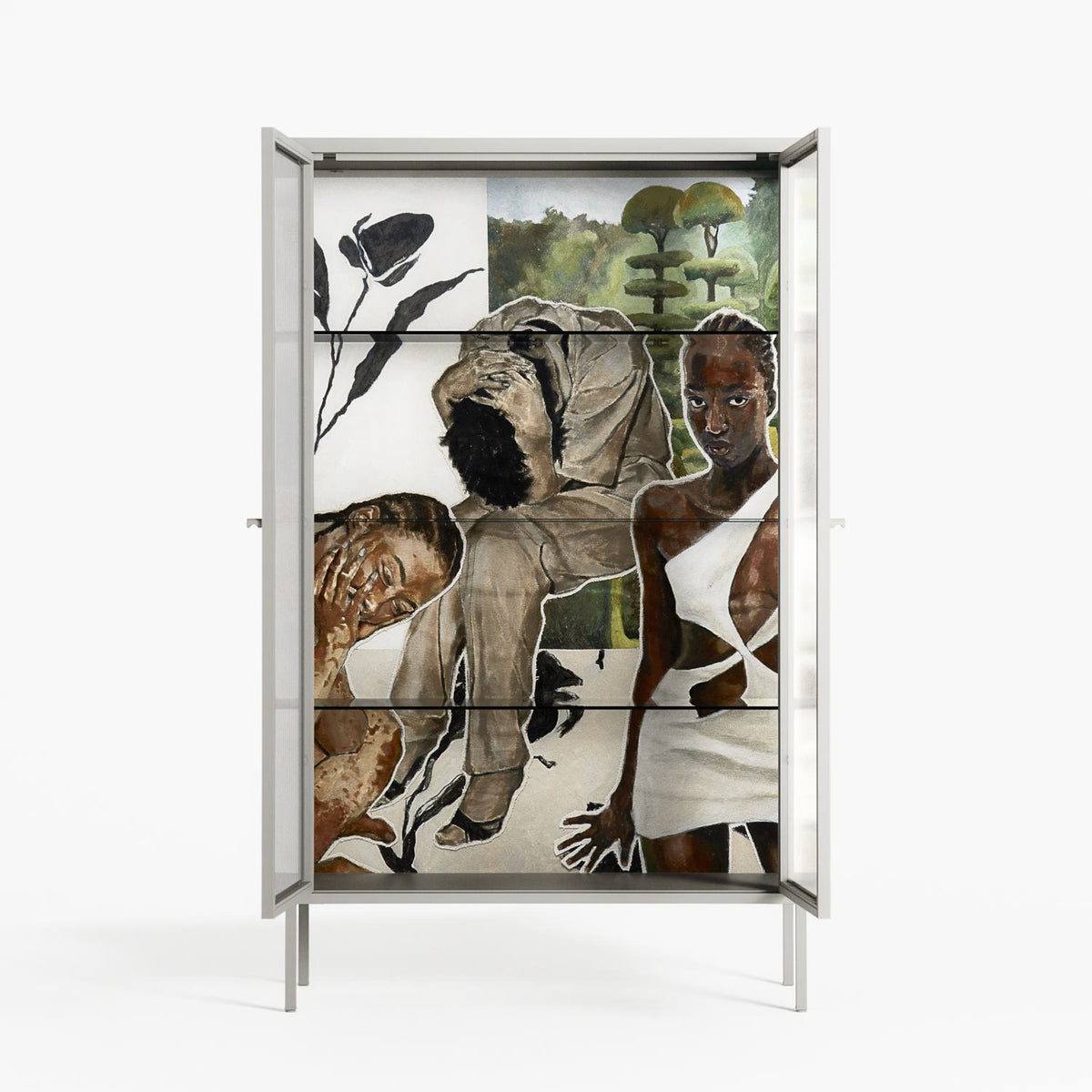 As The Rain Falls - Cabinet - Sophie Goudman-Peachey - Chalk - Reeded glass