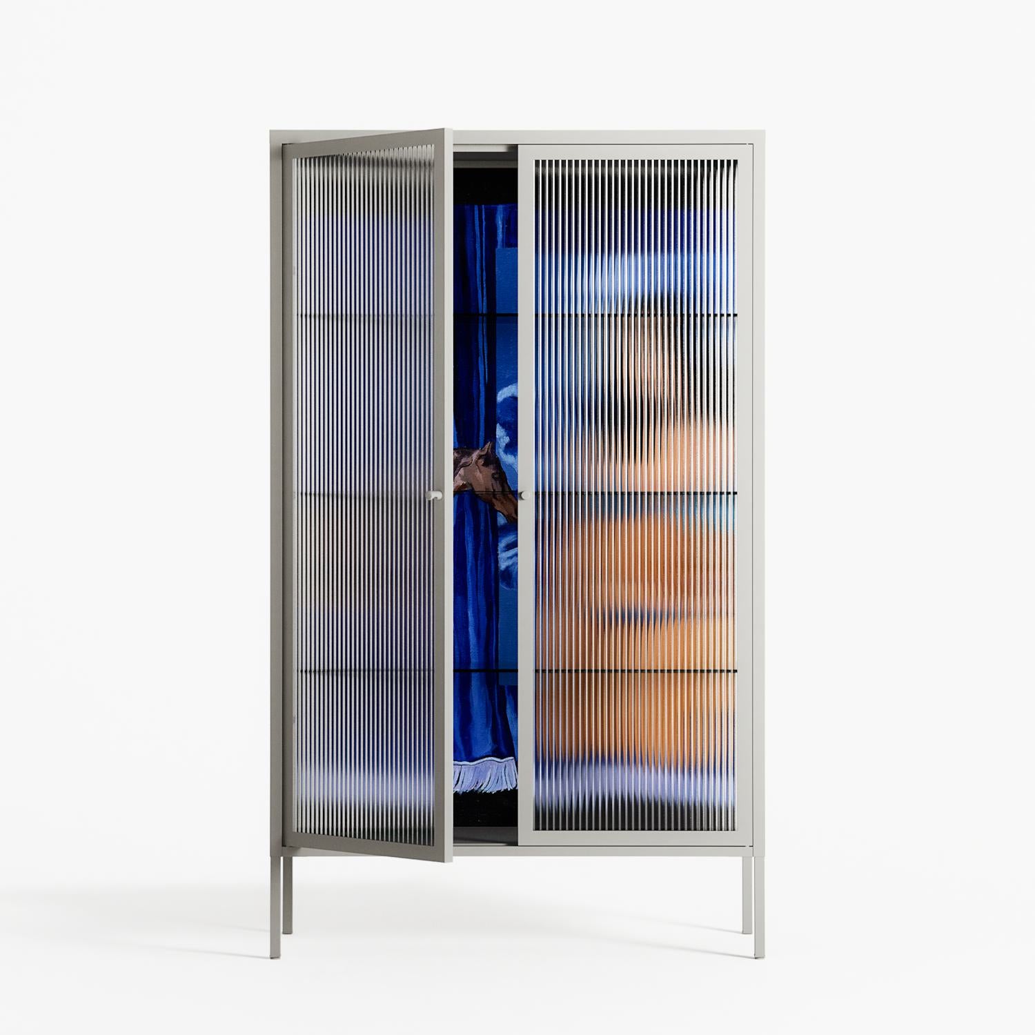 Blue Velvet - Cabinet - Sophie Goudman-Peachey - Chalk - Reeded glass