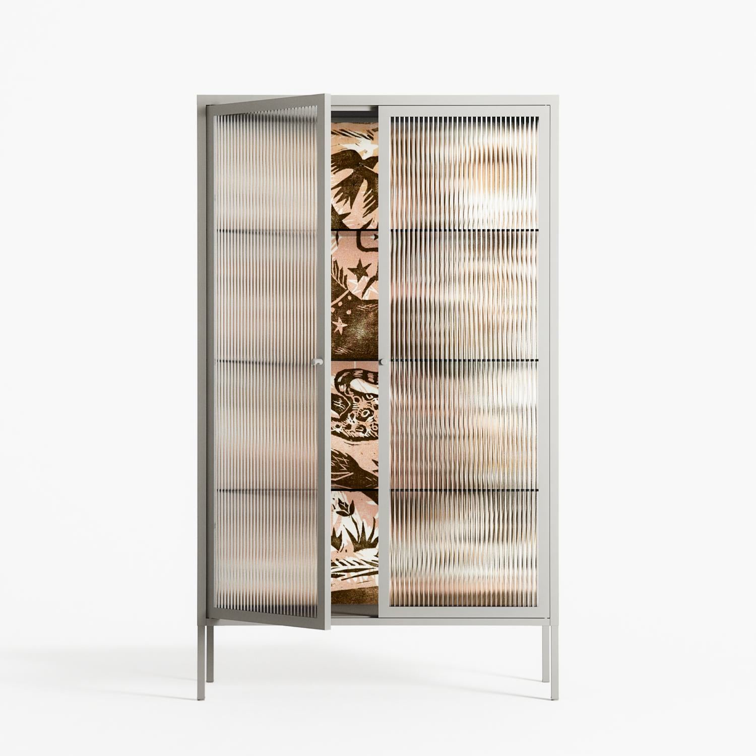 Delight Pink - Cabinet - Diana Catchpole - Chalk - Reeded glass