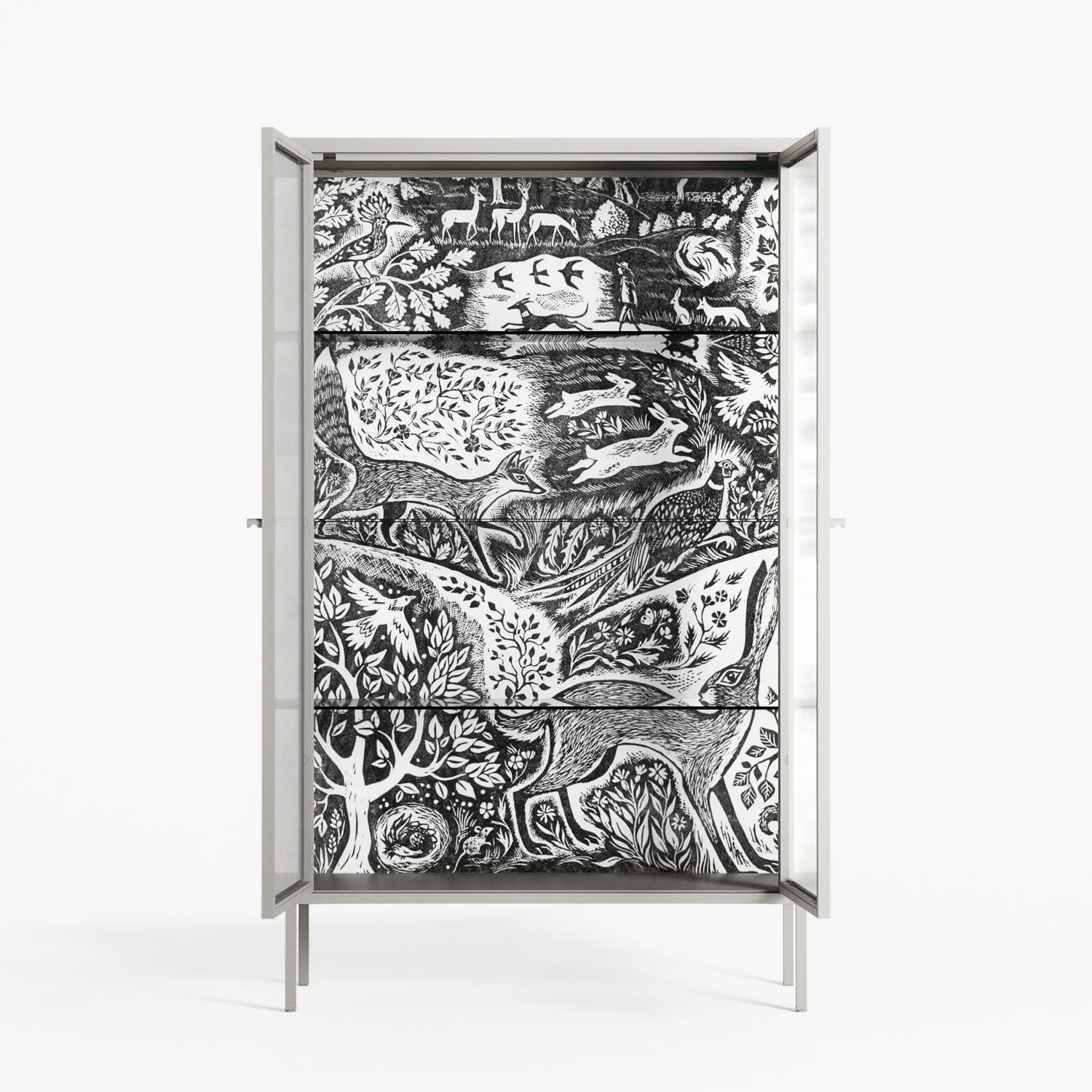 Flight Of Fancy - Cabinet - Diana Catchpole - Chalk - Reeded glass