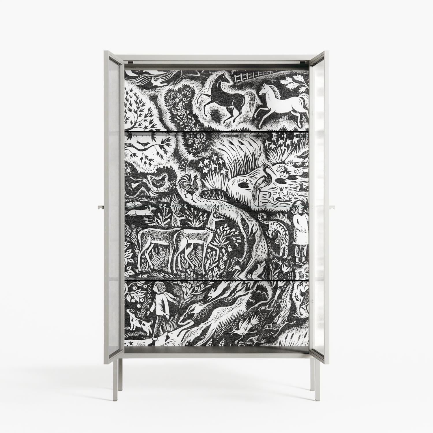 Flight Of Fancy 3 - Cabinet - Diana Catchpole - Chalk - Reeded glass