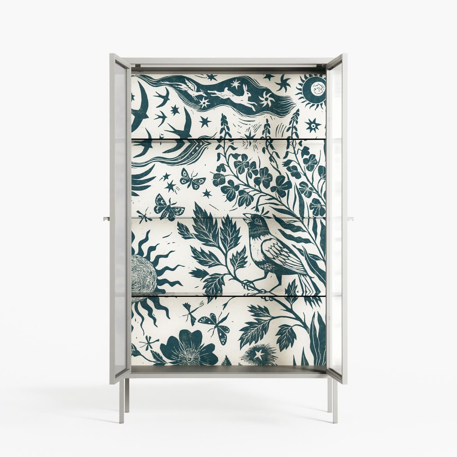 Ode to Summer 3 - Cabinet - Diana Catchpole - Chalk - Reeded glass