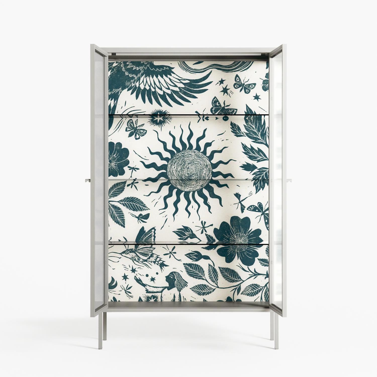 Ode to Summer 6 - Cabinet - Diana Catchpole - Chalk - Reeded glass