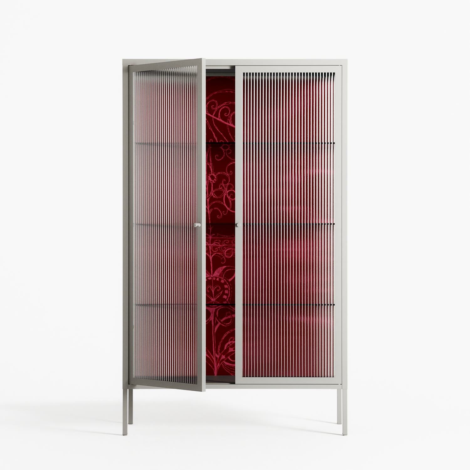 Ornaments - Cabinet - Naia Escribano - Chalk - Reeded glass