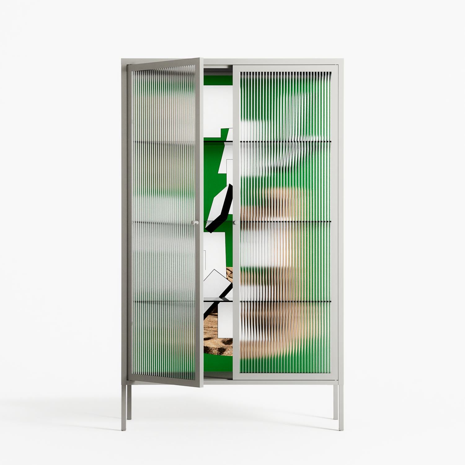 Paisaje - Cabinet - Naia Escribano - Chalk - Reeded glass
