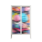 Sansone - Cabinet - Maddalena Fanfani - Chalk - Reeded glass