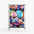 Sansone - Cabinet - Maddalena Fanfani - Chalk - Reeded glass