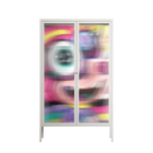HappyFe - Cabinet - Maddalena Fanfani - Chalk - Reeded glass